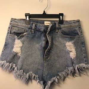 Sneak Peek denim distressed jean shorts